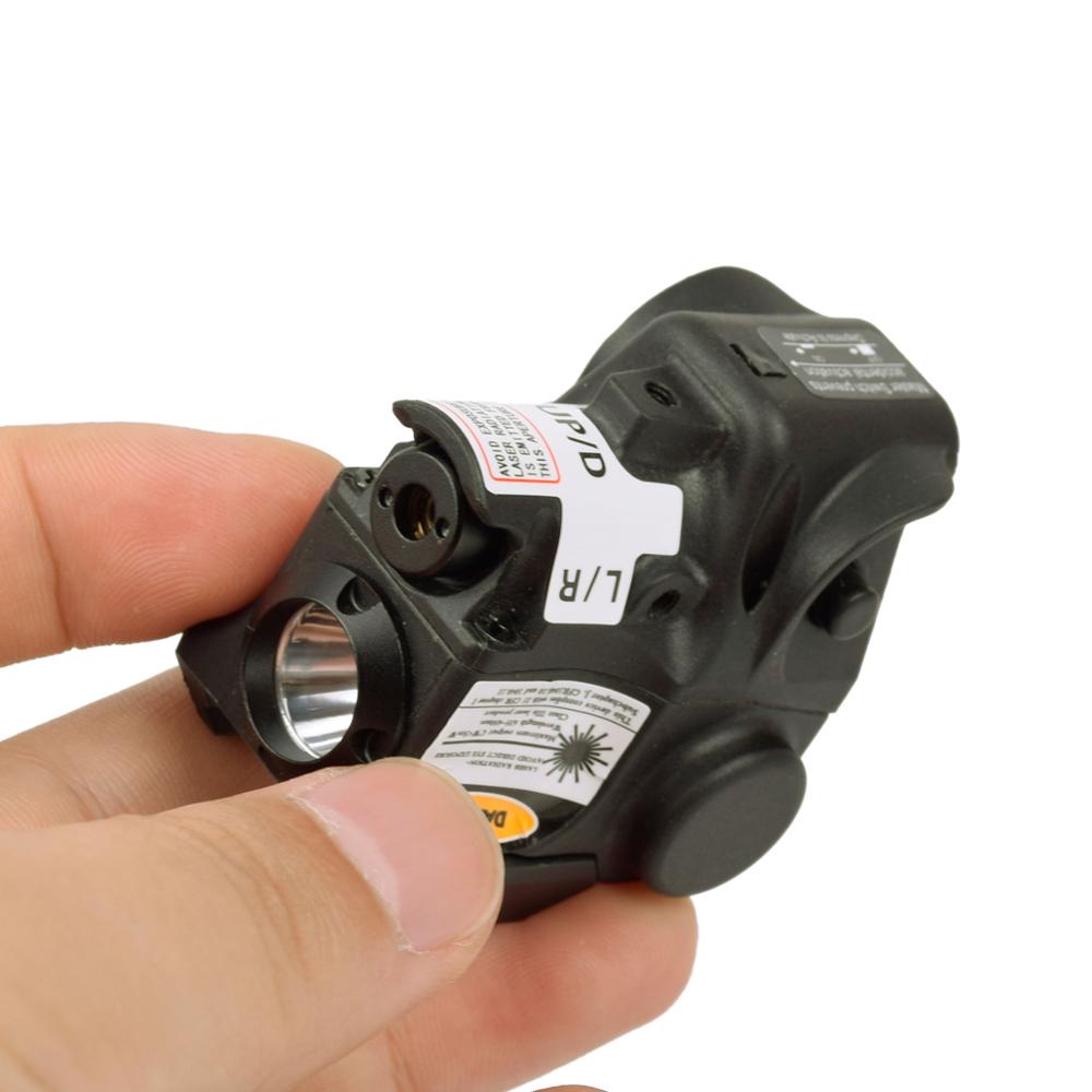 Tactical Compact Pistol Light Flashlight Gun + Green Red Laser Sight