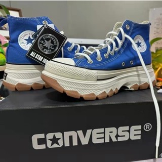 Converse 100th anniversary Japan รองเท้าผ้าใบ พื้นหนา สีฟ้า สําหรับผู้ชาย ผู้หญิง -2104