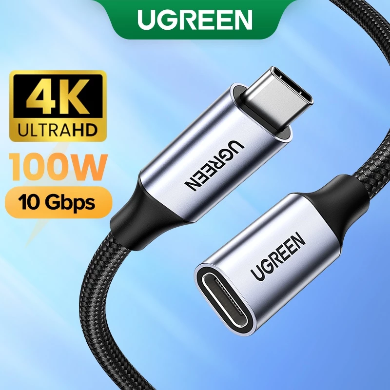 UGREEN สายต่อ USB C USB Type C 3.1 Gen 2 Male to Female Fast Charging & Audio Data Transfer Cable for MacBook Pro iPad
