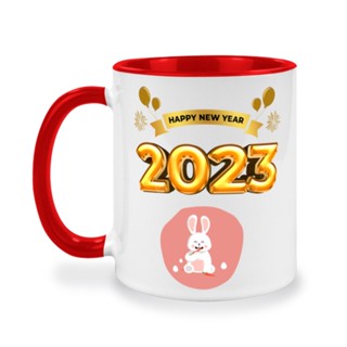 แก้วเซรามิคกรีนข้อความ Happy New Year 2023, แก้วเซรามิคหลากหลายสี, คุณสามารถเลือกสีของแก้วได้