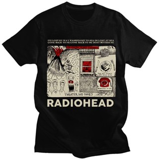 [COD]เสื้อยืดแขนสั้น Radiohead เสื้อยืดผ้าฝ้าย แขนสั้น พิมพ์ลายวงร็อคภาษาอังกฤษ สไตล์วินเทจ ฮาราจูกุ สําหรับผู้ชาย และผู