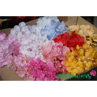 hydrangea ดอกไฮเดรนเยียปลอม ห่อละ5ชิ้น ราคาถูกพร้อมส่งจากไทย ขนาด13ซม.