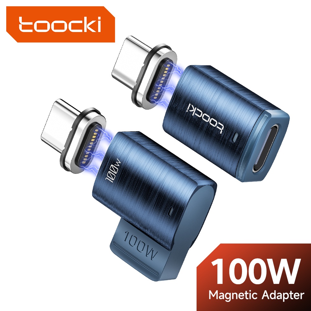 Toocki 100W ขาเอียงแม่เหล็ก Type C เป็น Type C OTG อะแดปเตอร์ รองรับชาร์จเร็ว USB-C เป็น USB-C