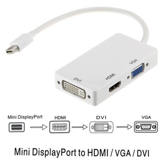 อะแดปเตอร์แปลง Thunderbolt Mini DP Male To HD DVI VGA Female 3 In 1 สําหรับ Apple MacBook Air Pro