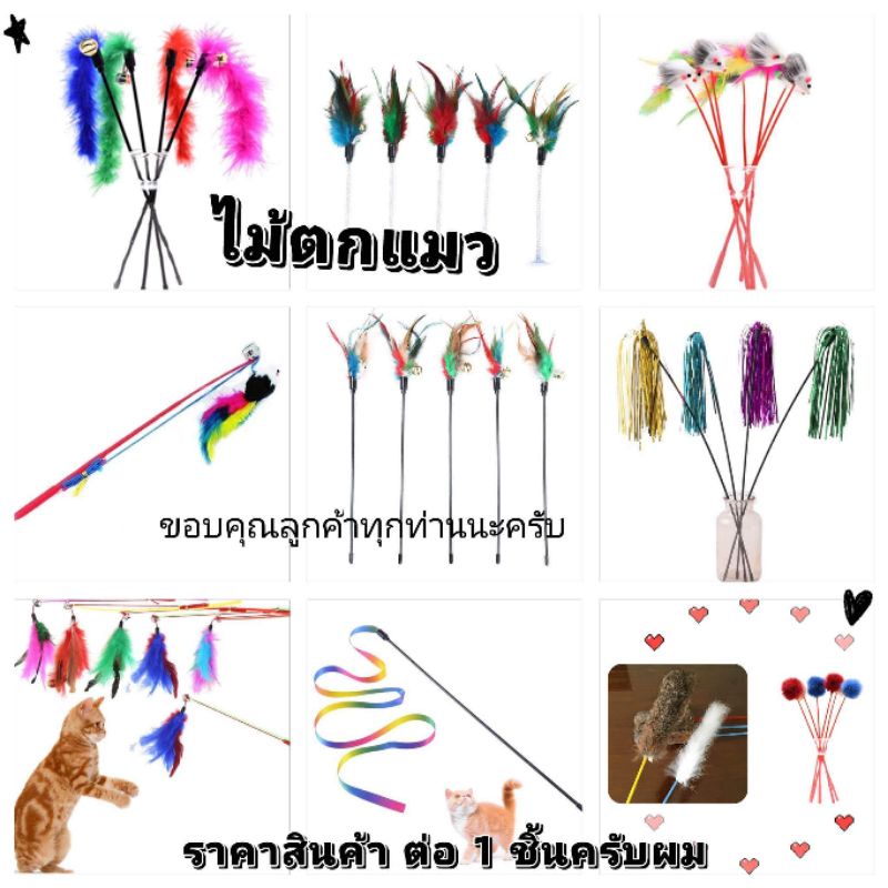 ไม้ตกแมว ไม้แหย่แมว ของเล่นแมว พร้อมส่งในไทย