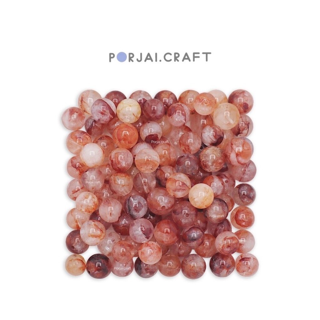 Fire Quartz Round Bead ลูกปัดควอตซ์
