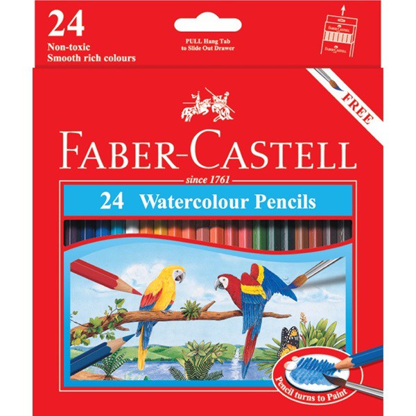 FABER CASTELL เฟเบอร์ คาสเทลล์ 24 ดินสอสีน้ํา 114464 Color Pencil Box Packaging - SHSNP