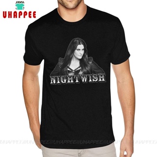 เสื้อยืด คอกลม ผ้าฝ้ายแท้ พิมพ์ลาย Nightwish สีดํา สไตล์คลาสสิก สําหรับผู้ชาย