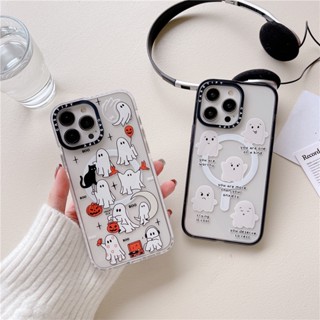 casetify【Little Ghost】เคสโทรศัพท์มือถืออะคริลิคใส แบบแข็ง ดูดซับแม่เหล็ก สําหรับ iPhone 11 12 13 Pro Max 14 Plus 14 Pro Max