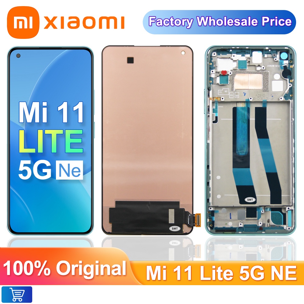 6.55 "AMOLED สําหรับ Xiaomi 11 Lite 5G NE ​จอแสดงผล LCD,Touch Screen Digitizer Assembly สําหรับ Xiaomi Mi11 Lite 5G NE 2109119ดีจี