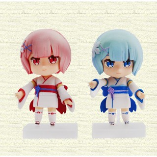 ฟิกเกอร์ Re: Zero-Starting Life in Another World Q Version Big Eye Doll Ram Rem Rem สําหรับตกแต่งบ้าน♠