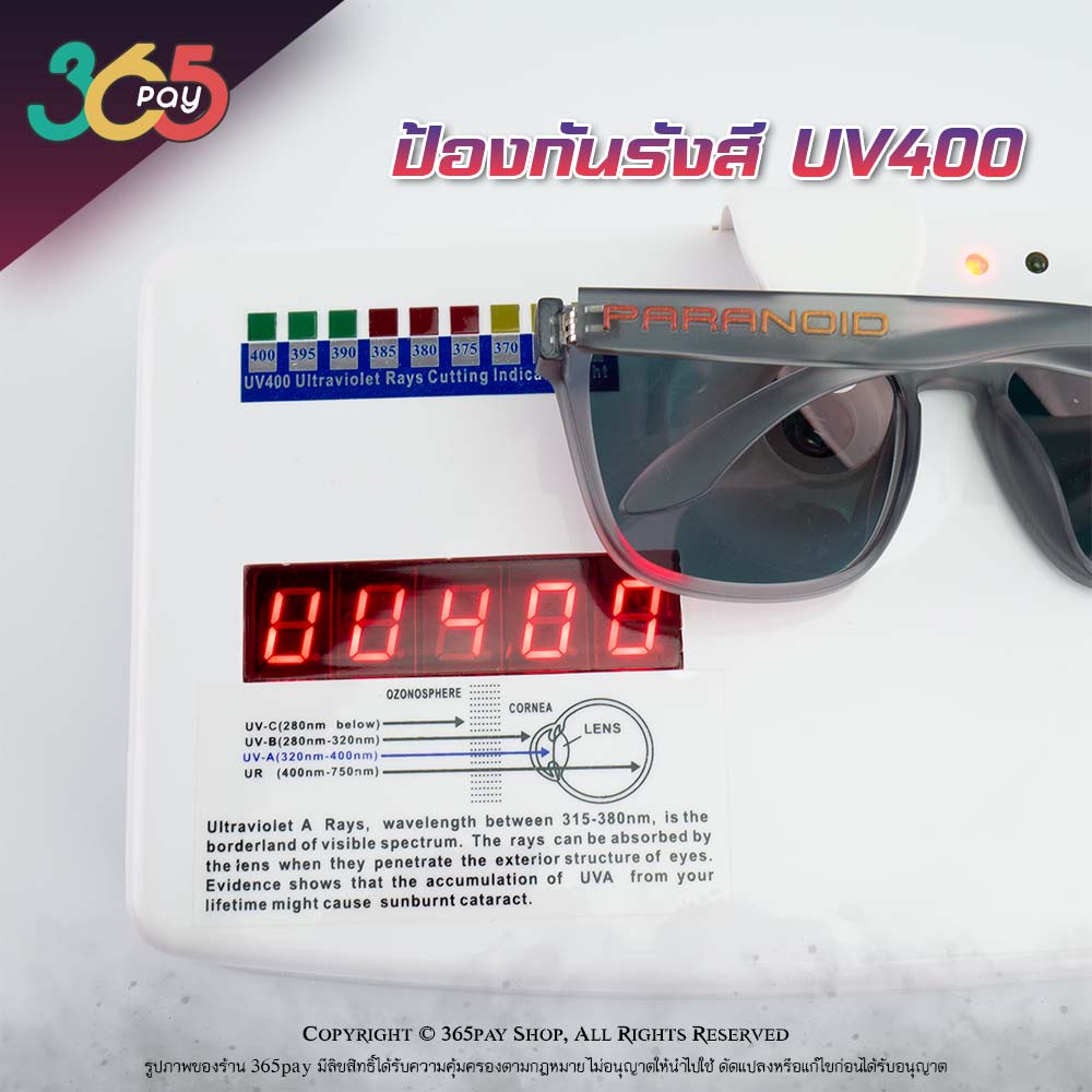 แว่นกันแดด PARANOID แว่นตากันแดดเลนส์โพลาไรส์ ตัดแสงสะท้อน ใส่กันแดดทำกิจกรรมกลางแจ้ง ขาปั้มนูน รูปที่ 2
