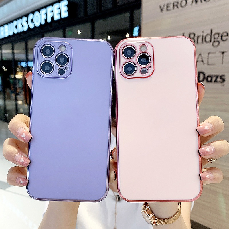 【ไม่มีลายนิ้วมือ】เคสโทรศัพท์มือถือแบบนิ่ม กันกระแทก กันรอยกล้อง ลายโลโก้ สําหรับ iPhone 15 14 13 12 11 Pro Max X XS XR 7 8 Plus 15 Plus