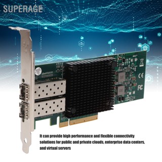 Superage การ์ดเครือข่าย Pcie X8 10G Sfp + ไฟเบอร์เซิร์ฟเวอร์ Nic Lan สําหรับ Windows Linux