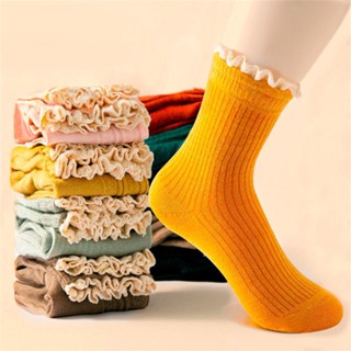 Socks female Japanese adult all-match spring and summer thin section Korean soft girl Songkou fungus princess lace socks short tube cotton socks