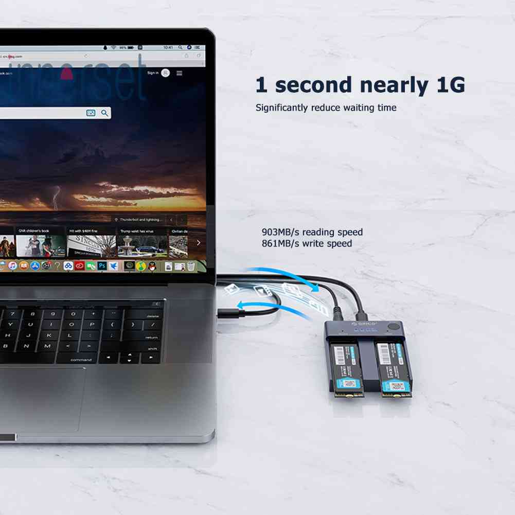 Cod ORICO Dual Bay M.2 NVMe แท่นวาง SSD 10Gbps USB 3. 1 แท่นวาง Type-C #8