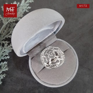 MT แหวนเงินแท้ ลายดอกกุหลาบ แบบโปร่ง ไซส์ : 51, 53 Solid 925 Sterling Silver Ring (sr172) MT Jewelry มณีธารา