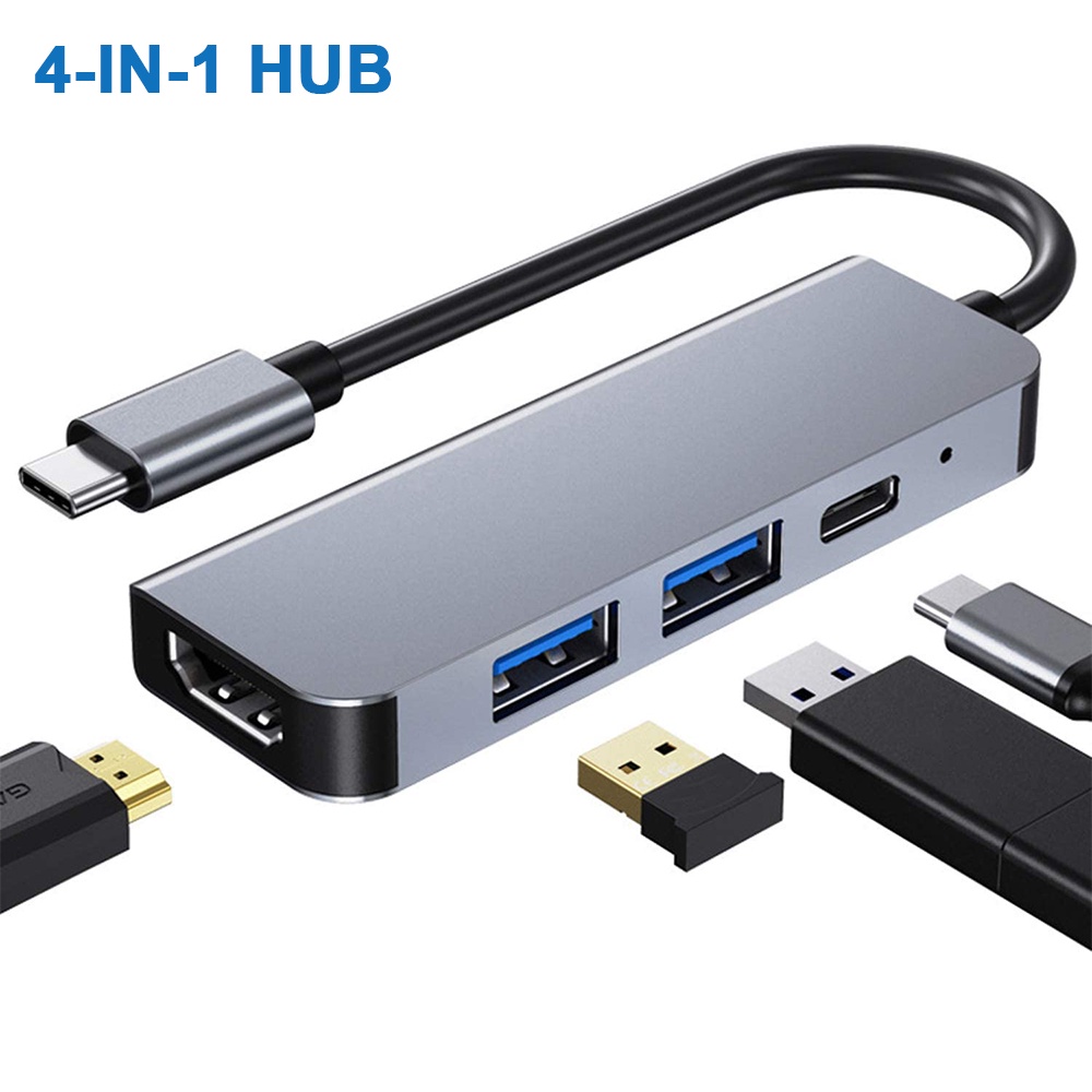 4 In 1 Usb C Hub Multiport Adapter With 4k Hdmi Usb 3.0 87w Pd ...