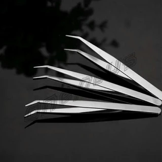 OnePlus คีบหนีบสแตนเลส คีมหนีบอเนกประสงค์ มี 2 แบบ ปากคีบงอ ปากคีบแหลม Stainless steel tweezers