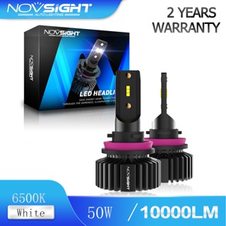 Novsight N31 H11 ไฟหน้ารถ LED หมอกไฟสูง/ต่ำ 50W 10000LM 6500K Super Bright แสงสีขาวขนาดเล็ก Fanless Design