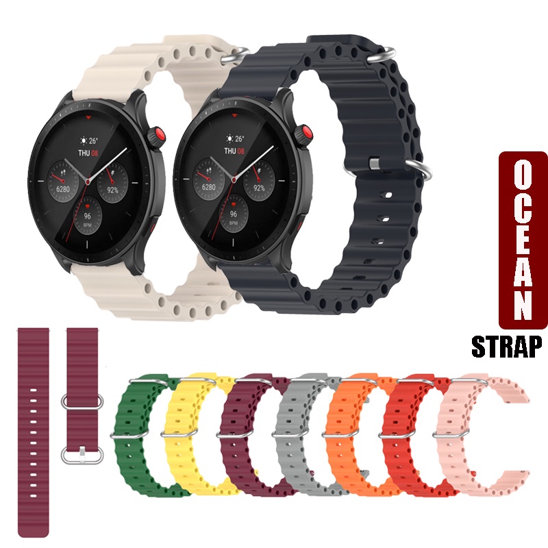 สายนาฬิกาข้อมือซิลิโคน 20/22 มม. แบบเปลี่ยน สําหรับ Huami Amazfit GTR mini/42/47/2e/GTR2/GTR3 Pro/GTR4