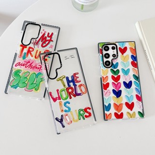 เคส Samsung S22 Ultra S21 Ultra S23 โทรศัพท์มือถือแบบใส กันกระแทก ลายสีน้ํา สําหรับ S20+