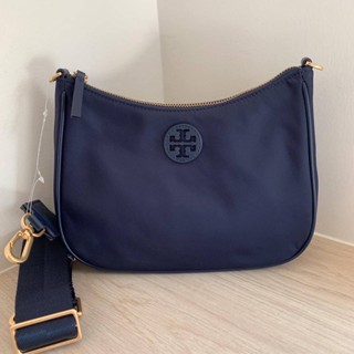 TORY BURCH NYLON WEB MINI HOBO 88370 COLOR : Navy ผ้า