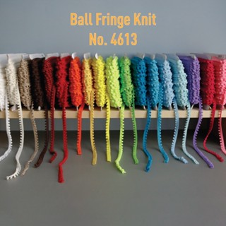 MOMOTARA No. 4613 เทปทอชายข้างเดียว ปอมปอม  Ball Fringe Knit ขนาด 0.9 CM ยาว 36 หลา