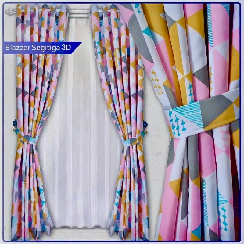 TRIANGLE PATTERN CURTAINS / PIRAMID PATTERN CURTAINS / AESTHETIC PATTERN CURTAINS / PATTERN CURTAINS