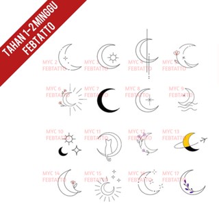 สติกเกอร์รอยสักชั่วคราว ลายดวงจันทร์ - MYC 2-17