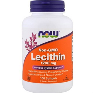 เลซิติน บำรุงสมอง ลดไขมันพอกตับ Now Foods, Lecithin, 1200 mg, 100 Softgels