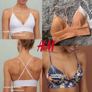 H&amp;m ชุดว่ายน้ํา บิกินี่ เสริมฟองน้ํา เสื้อกล้ามครอป / ชุดว่ายน้ํา แบรนด์ Hnm Monokini สองชิ้น ผู้หญิง ครอป บราเล็ตต์ ริบทัมเบลอร์