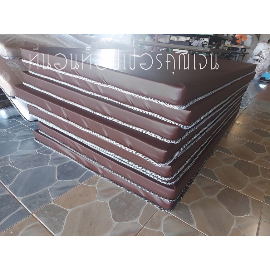 ที่นอนยางพาราแบบอัดแท้ หุ้มหนังกันน้ำ กันฉี่เด็กได้ มี 3.5ฟุต,5ฟุต6ฟุตสีน้ำตาล ราคา ถูกที่สุด ดีลบีเคเค แกลเลอรีภาพที่ 3