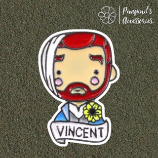 🇹🇭 พร้อมส่ง : 👨🏻‍🦰 เข็มกลัดลายวินเซนต์ แวน โก๊ะ | Vincent Van Gogh Enamel Brooch Pin.