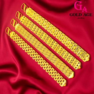 Ga พร้อมส่ง เครื่องประดับแฟชั่น สร้อยข้อมือชุบทอง 24K Emas 916 Bangkok สําหรับผู้ชาย