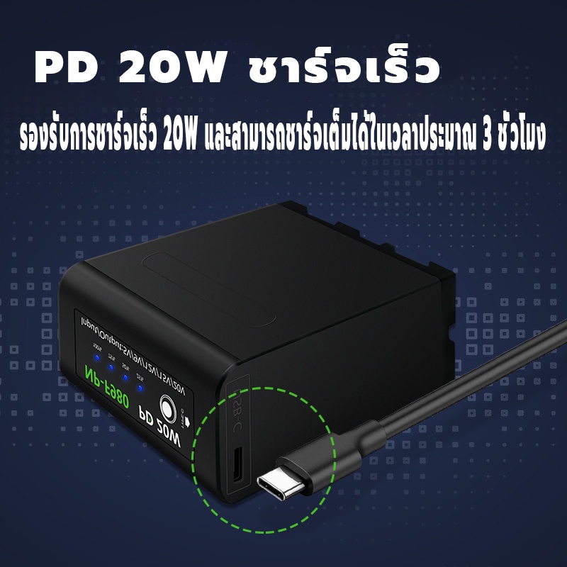 แบตเตอรี่กล้องเครื่องชาร์จ NP-F980 F970 F960 F750 แบตกล้องออก USB ที่ชาร์จแบตกล้อง