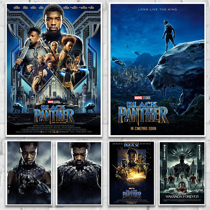 โปสเตอร์กระดาษคราฟท์ ลายภาพยนตร์มาร์เวล Black Panther Wakanda Forever สําหรับตกแต่งบ้าน บาร์ บาร์ ร้านกาแฟ