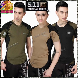 เสื้อยืดคอกลม5.11ชายแขนสั้น-แขนยาวยุทธวิธี เหมาะเดินป่าล่าสัตว์ลาดตระเวนแห้งเร็ว เสื้อคอกลมคอมแบทแขนยาว-สั้นใส่ได้ทั้งหญ