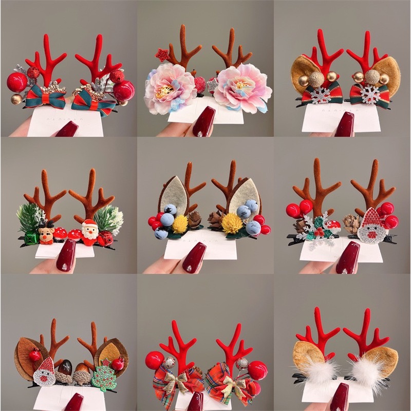 กิ๊บติดผมคริสต์มาส แพ็ค2ชิ้น รูปกวาง เขากวางน่ารักๆ สไตล์คริสต์มาส สําหรับผู้หญิง