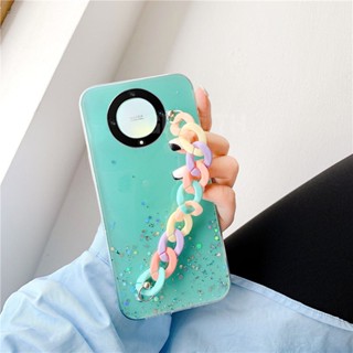 ใหม่ เคสโทรศัพท์มือถือแบบนิ่ม ใส ลายท้องฟ้ากลางคืน สีรุ้ง พร้อมสายคล้องข้อมือ แฟชั่น สําหรับ Huawei HONOR X9a 5G X9 5G 4G X8 X7 HONOR X9a HonorX9A 2023