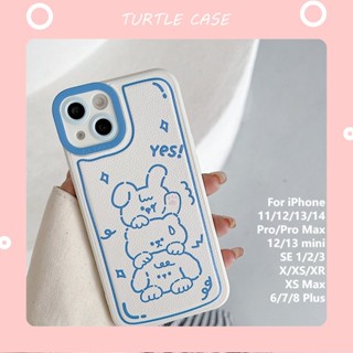 [พร้อมส่ง] เคสโทรศัพท์มือถือหนัง ซิลิโคน ลายการ์ตูน สําหรับ iPhone 14 13 12 11 promax XS XR xsmax se2020 6 7 8plus mini