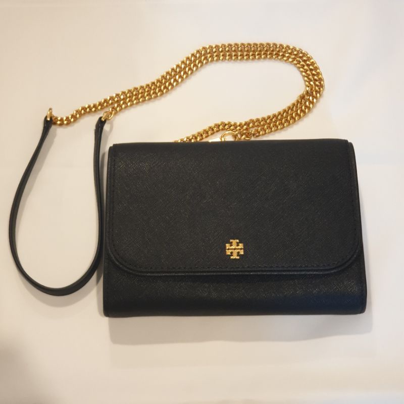 Tory burch Emerson Chain Wallet (WOC) Black