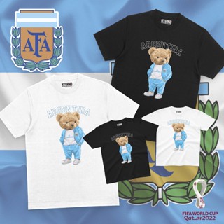 เสื้อยืด พิมพ์ลาย Bear Argentina World Cup - FIFA World Cup Qatar 2022 Messi