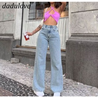 DaDulove💕 New American Ins Casual Jeans High Waist Loose Large Size Womens Wide Leg Pants Straight Leg Pants