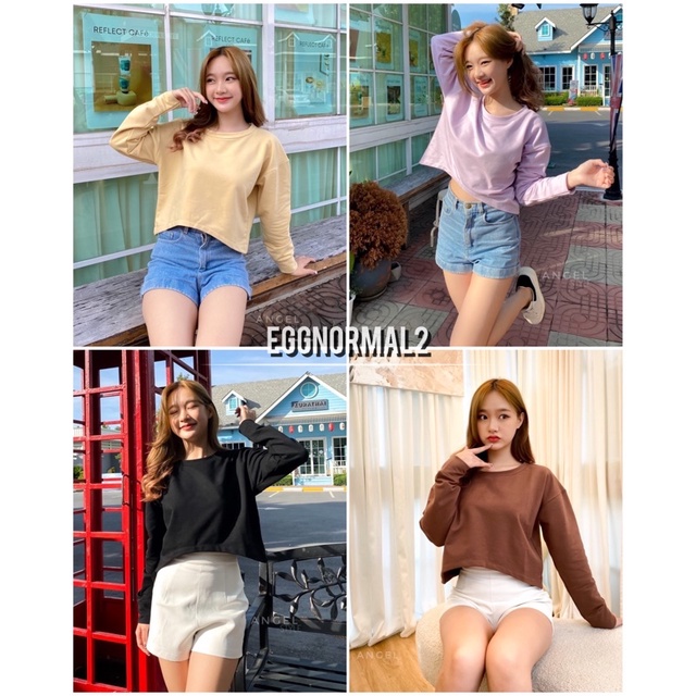 TOPSHOP​ NEW IN T100 สเวสเตอร์คร๊อบชายเว้า"