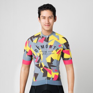 DeMonte Cycling เสื้อจักรยานผู้ชาย ลายอาร์ต เบาสบาย ระบายเหงื่อ ป้องกัน UV