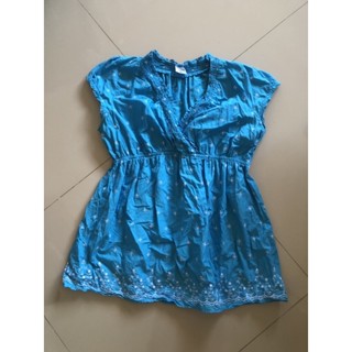 เสื้อแขนตุ๊กตา สีฟ้าสด size L ป้าย MOTHERHOOD