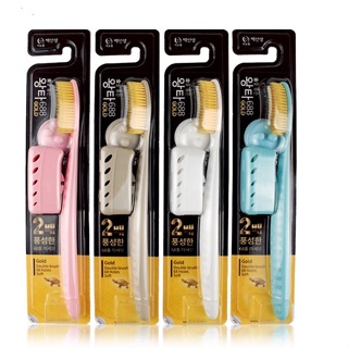 [สุ่มสีจ้า] (แท้ / พร้อมส่ง)แปรงจองกุก Wangta Tooth Brush Gold ขนนุ่ม แปรงสีฟันไอดอลเกาหลี ขนสีทอง1 ด้าม💛