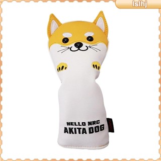 [ราคาจำกัดเวลา] Durable Golf Driver Head Cover PU Leather Fairway 400cc Woods No. 1, 3/5 FW, UT Protector Cute Shiba Inu Guard with No. Tag Waterproof Headcover