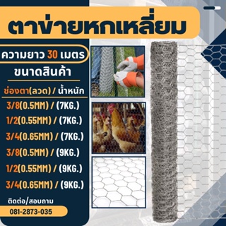 ลวดตาข่ายหกเหลี่ยม ลวดตาข่าย6เหลี่ยม ตาข่ายหกเหลี่ยม ตา1/2" 3/4" 3/8"